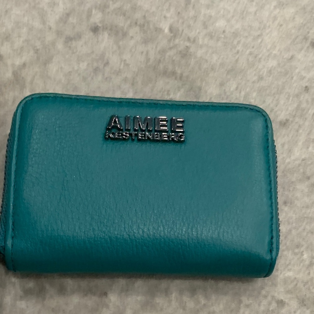 Aimee Kestenberg Teal Zip-Around Card Wallet